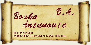 Boško Antunović vizit kartica